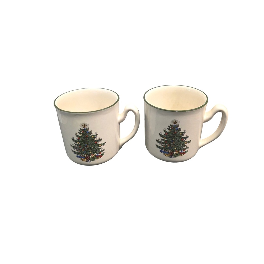 Cuthbertson Christmas Tree Coffee Mugs, Holiday Cups, Set of 2, Home Decor READ